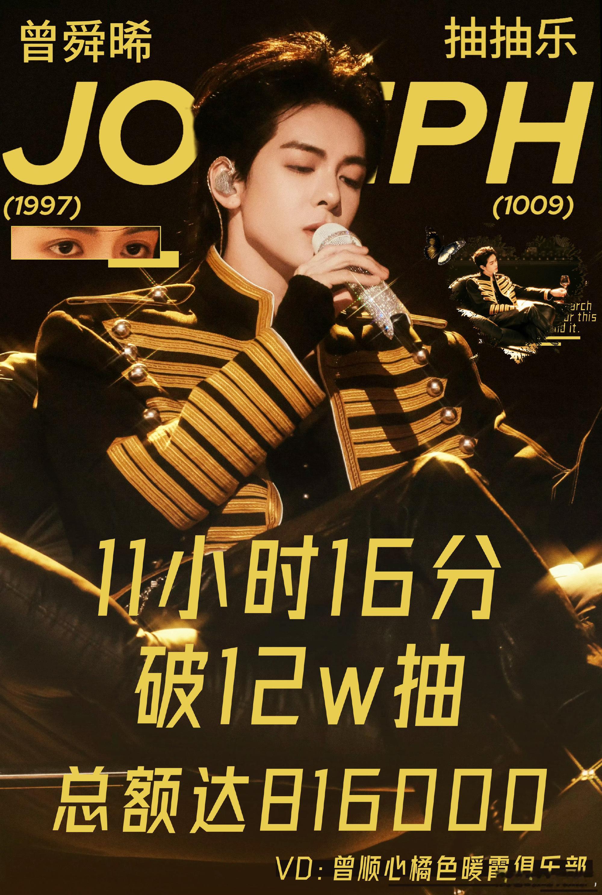 🎉曾舜晞家ccl上线仅11小时16分，顺利突破12万抽大关，总额直冲81600