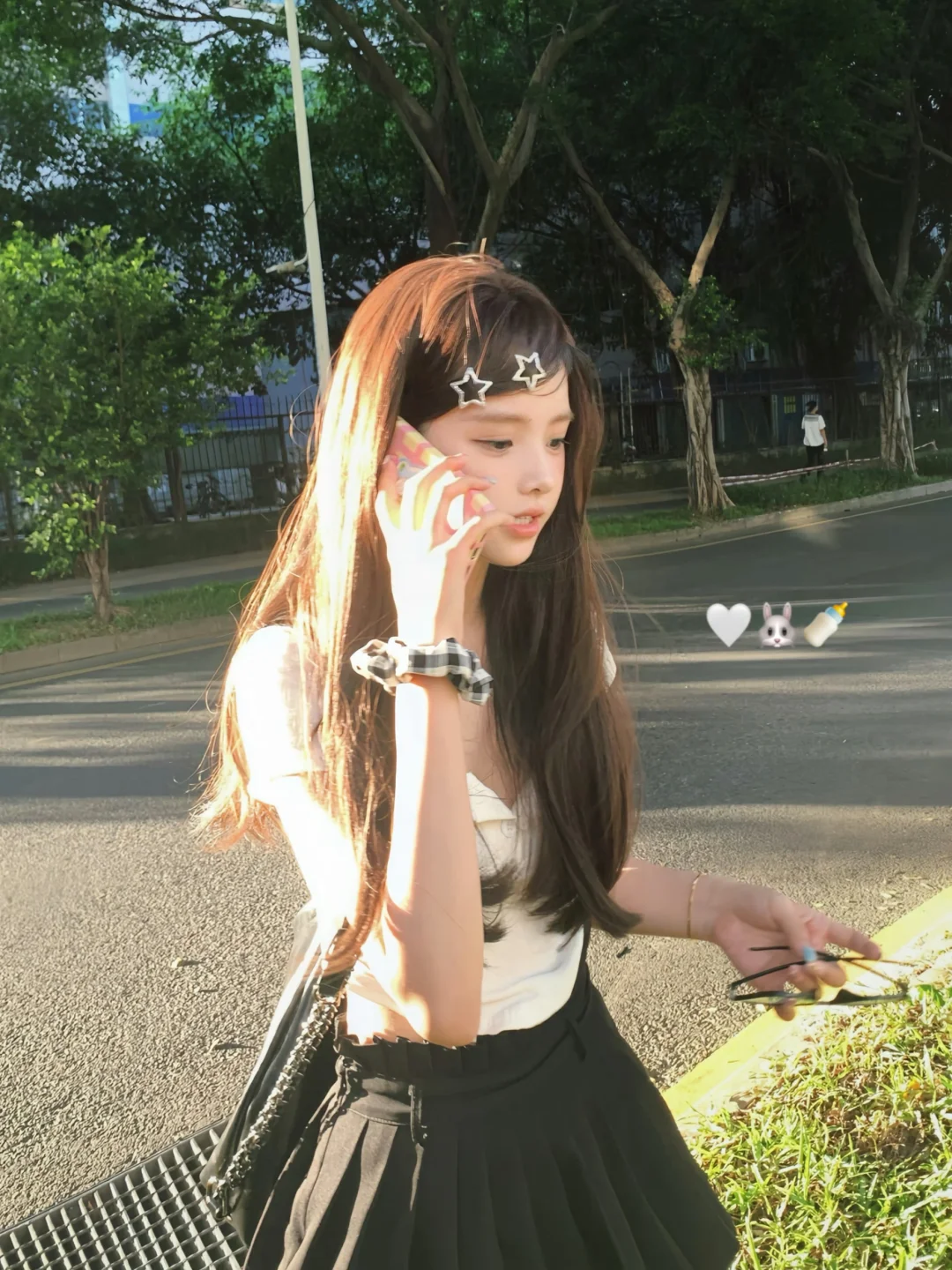 夏天🍃阳光下发丝在发光