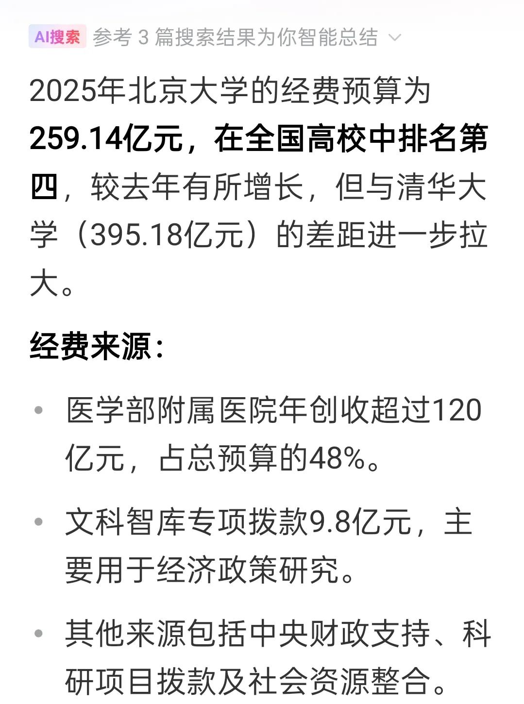 2025年预算260亿，北大不缺钱，应该有力的回击一下项立刚！
项立刚发表一篇文