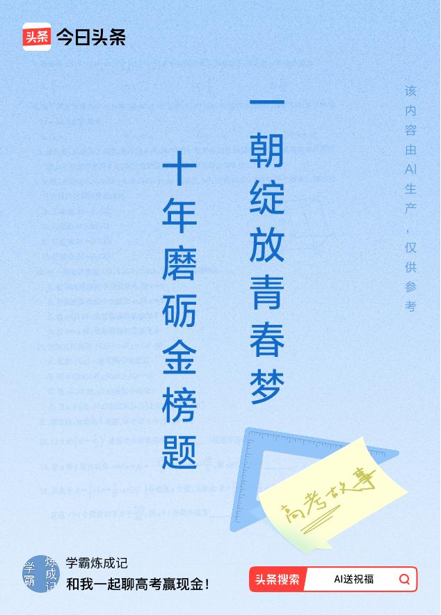 诗词对联送祝福上联：十年磨砺金榜题，下联：一朝绽放青春梦。我正在参与【诗词对联送