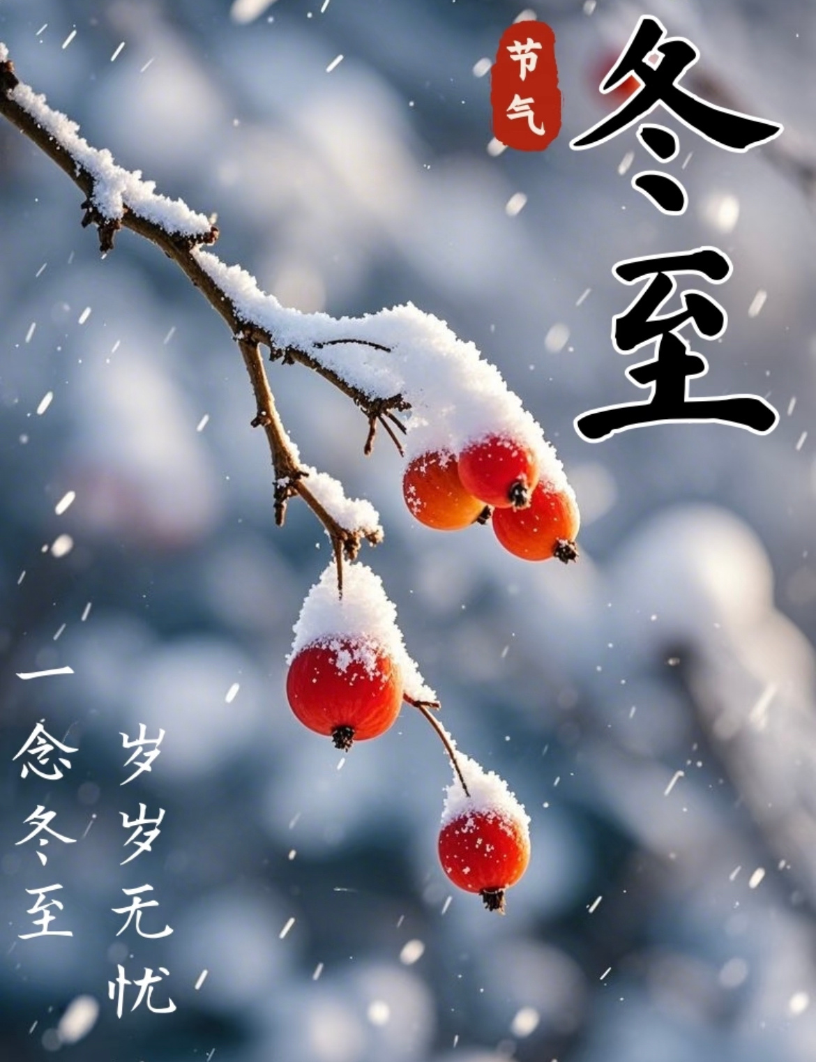 冬至大如年，人间小团圆，愿你三冬暖，愿你春不寒，福至，财至，好运至。 