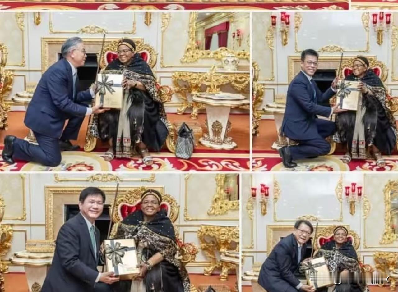 真掉价，中国台湾的几个所谓“部会长官”跪在斯威士兰王太后跟前。

这几个大男人，