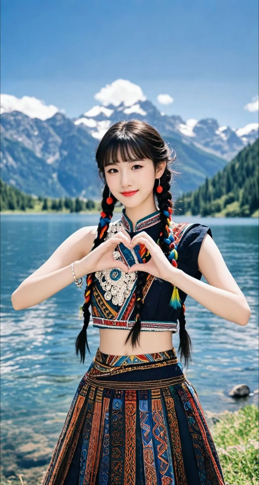 AI扩图 AI洱海笑颜