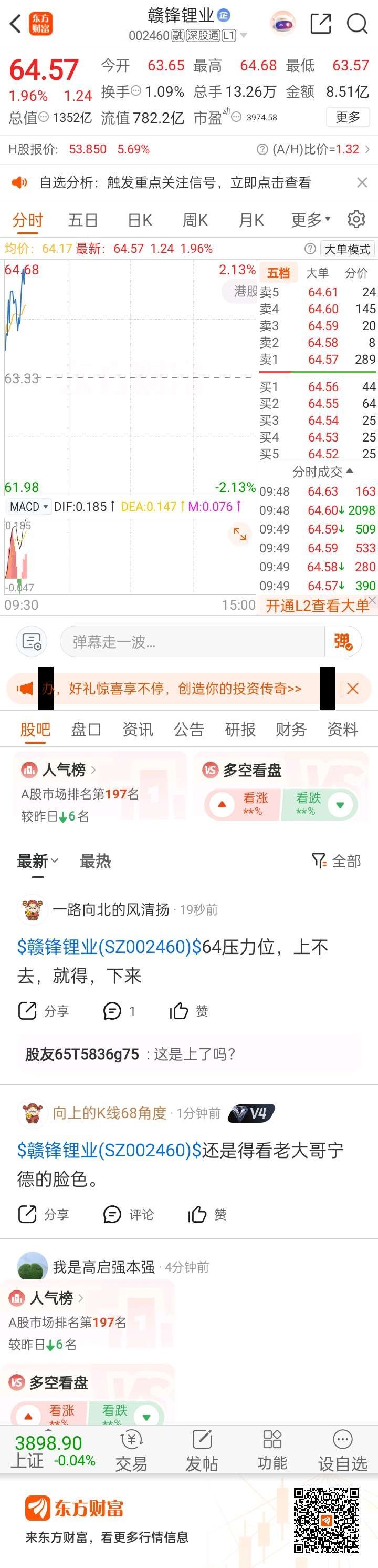 大赣锋，继续冲东方财富赣锋锂业（002460）东方财富 