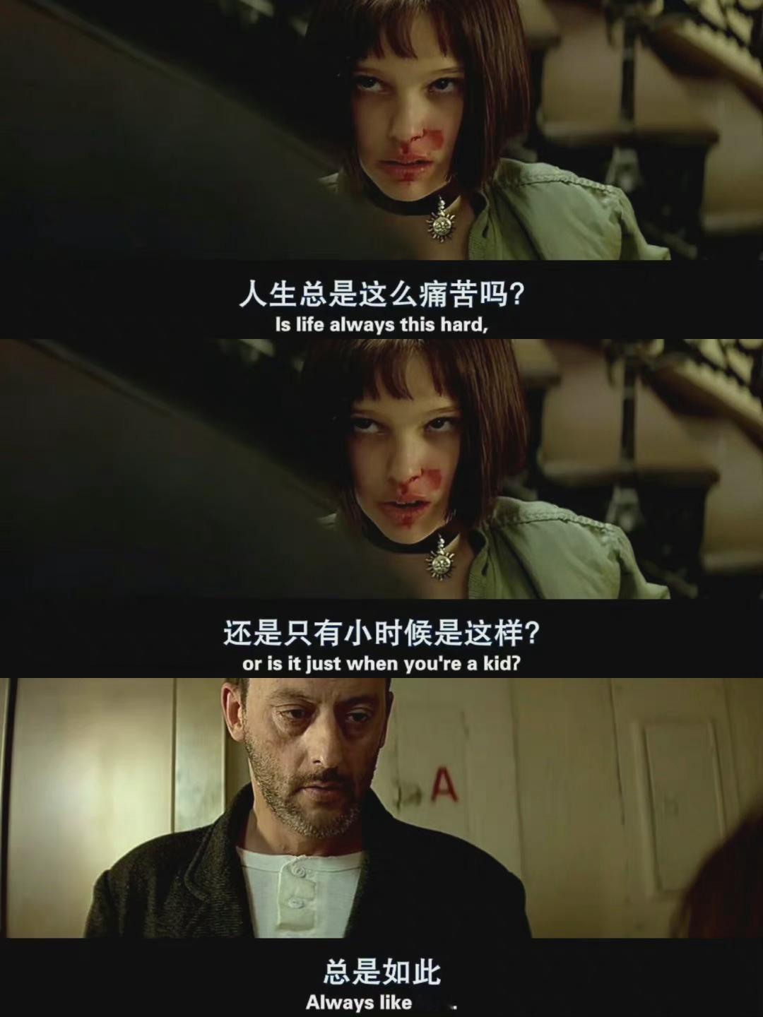 “-人生总是这么痛苦嘛？还是只有小时候是这样？-总是如此”——《这个杀手不太冷》