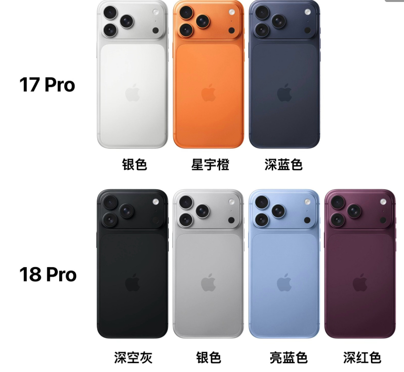 曝iPhone18Pro四款配色没有上代的星宇橙配色了，感觉亮蓝色应该会很受欢迎