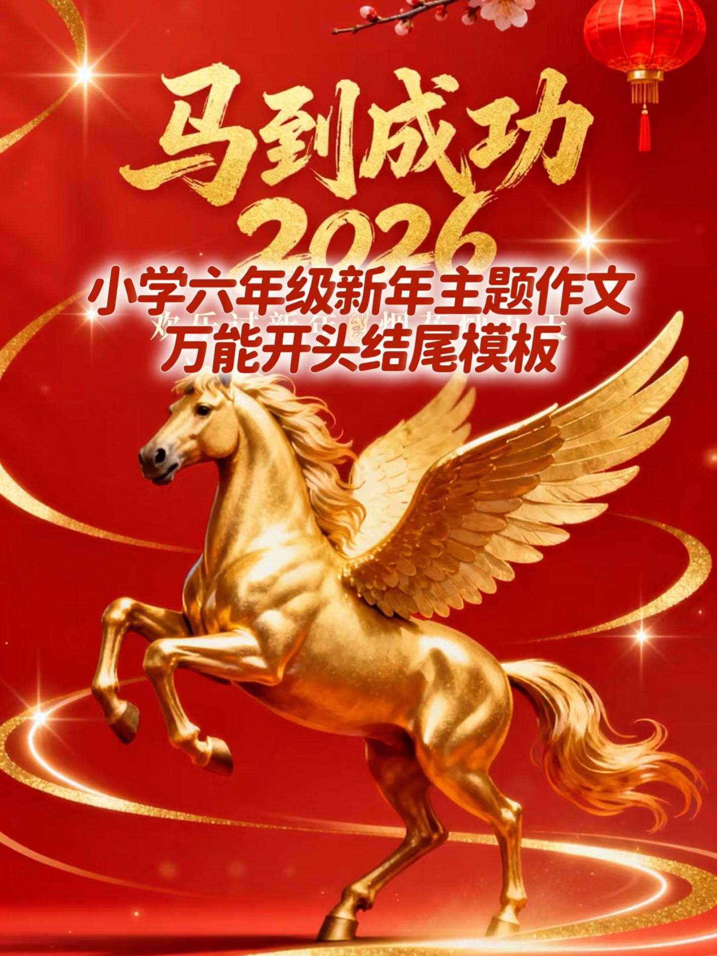万能开头结尾模板。学六年级新年主题作文，万能开头结尾模板。      ...