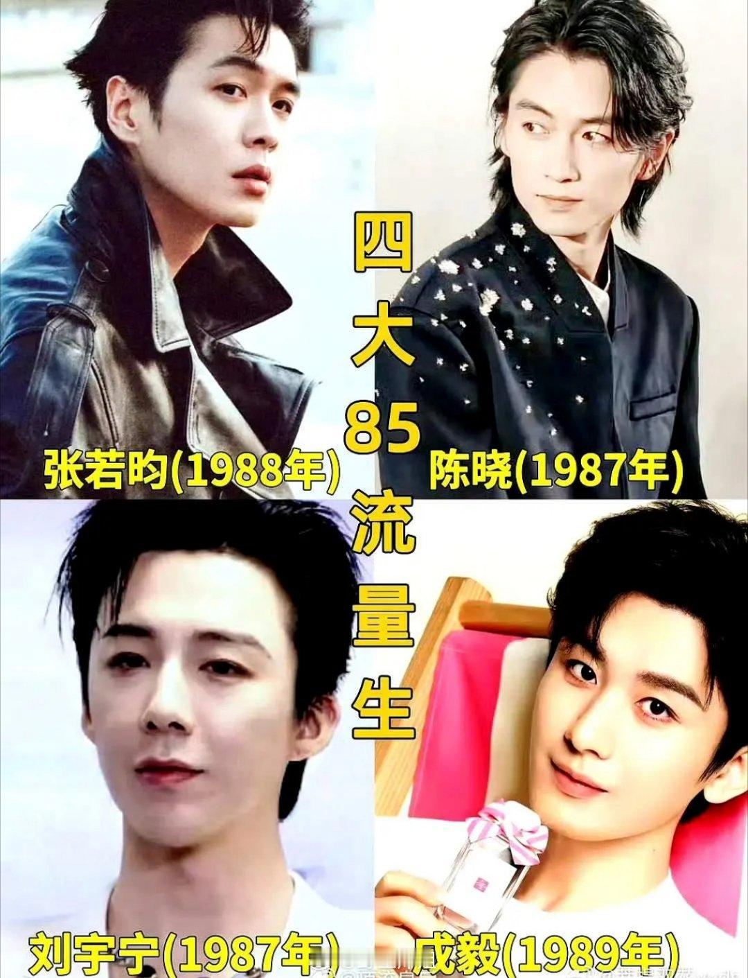 85四大流量生：张若昀、陈晓、成毅、刘宇宁 