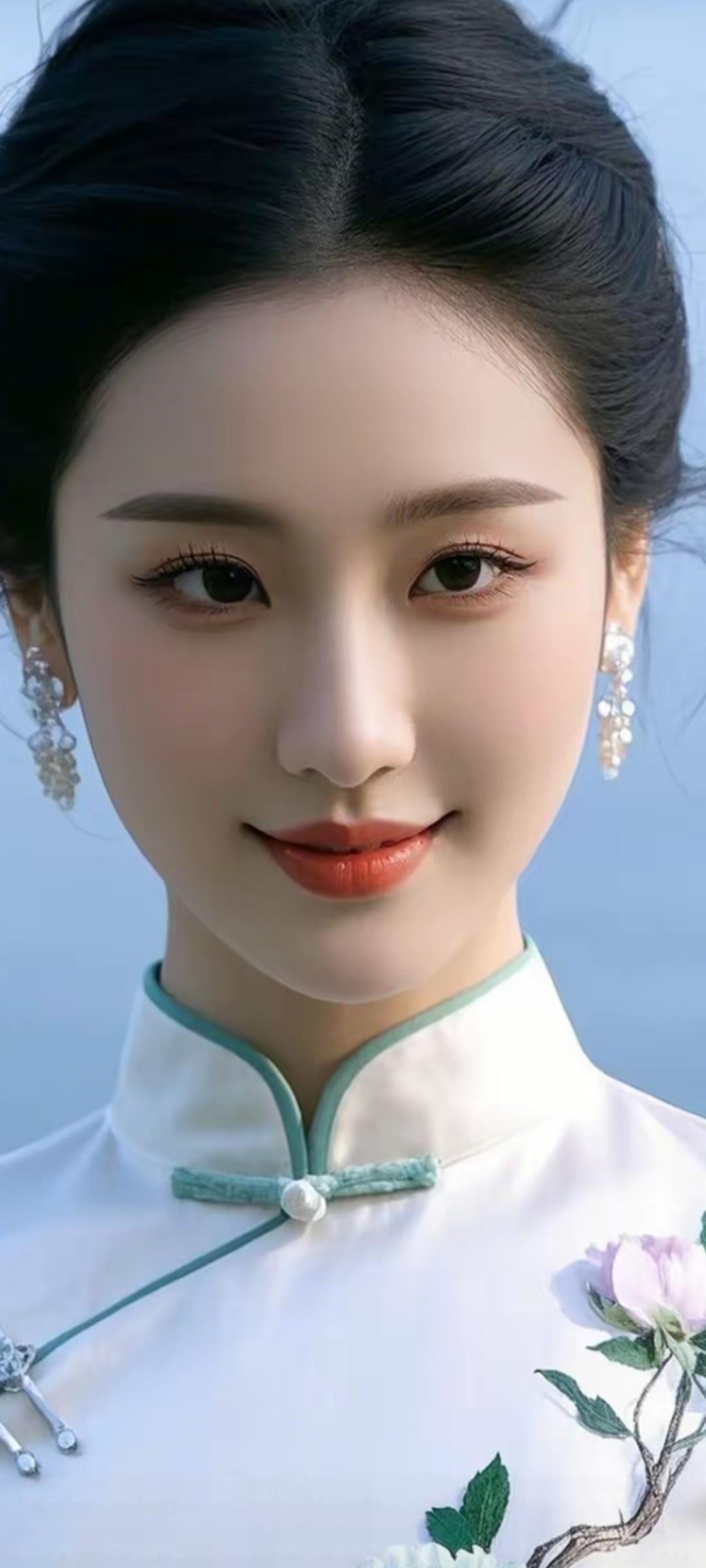 优雅东方美人，精致旗袍，古典韵味