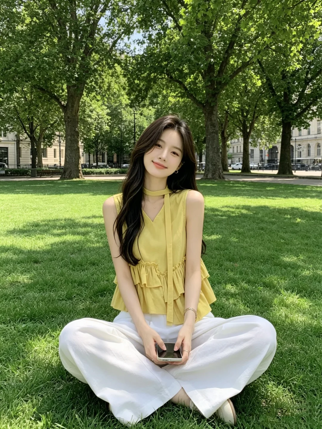 阳光下的黄色小衫也太好看了吧🍋