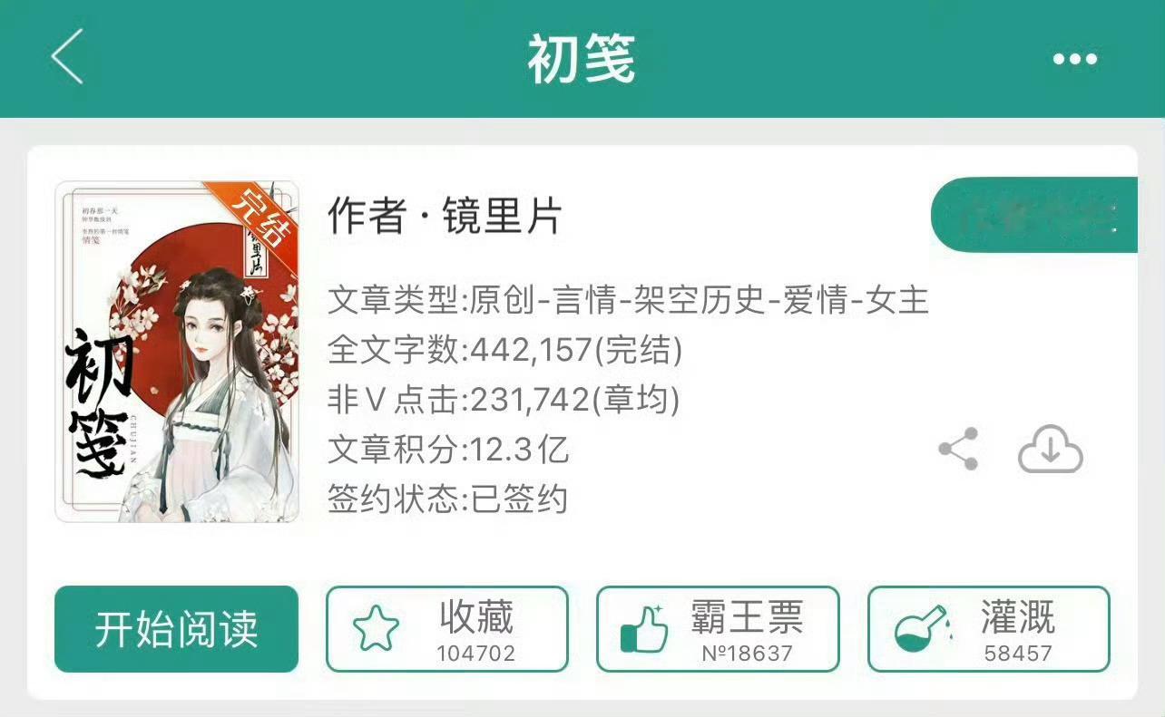 小说推荐：《初笺》 作者:镜里片简评：胸大貌美女主vs痴汉偏执男主，女主重生，青