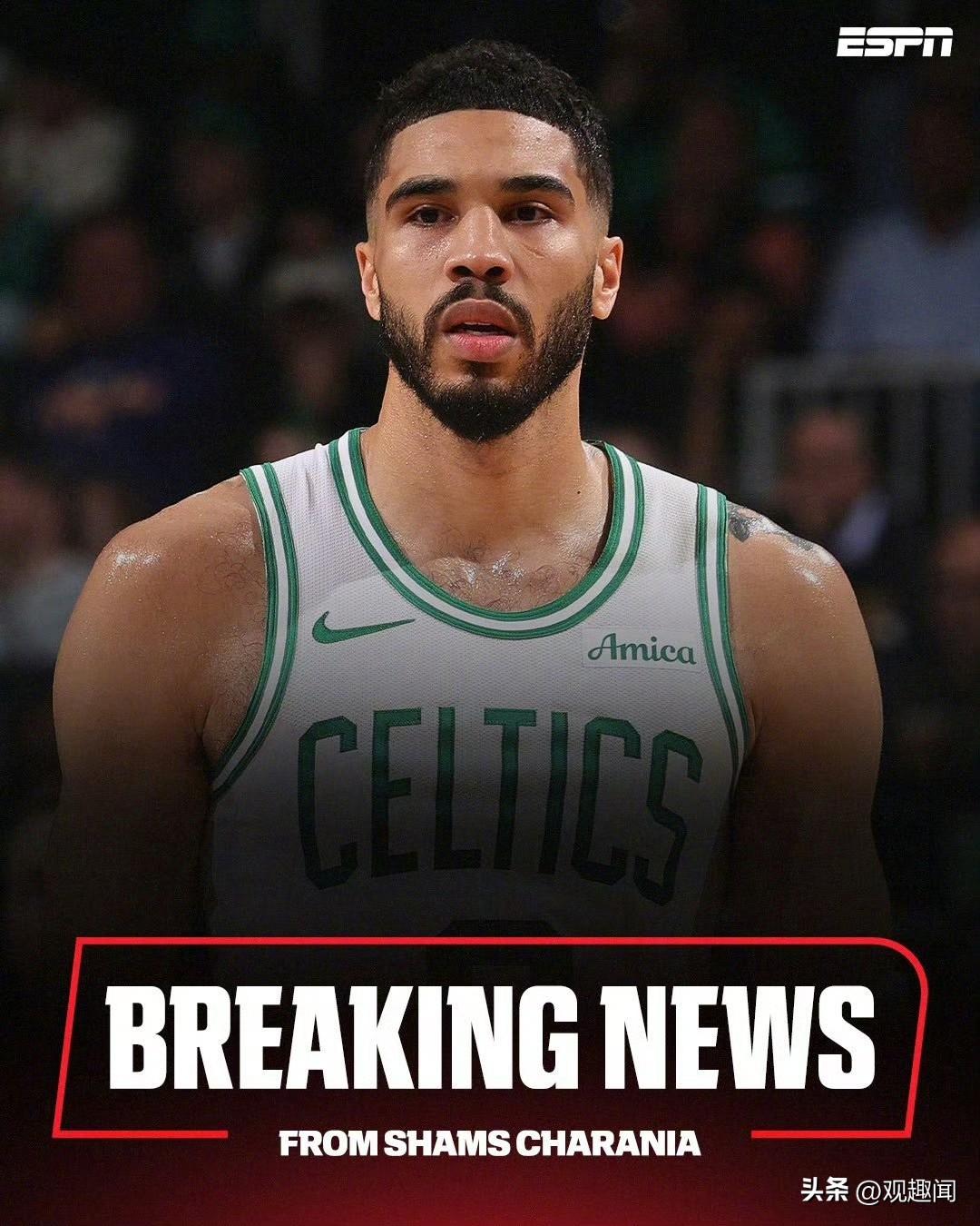 医学奇迹！Shams重磅：塔图姆本赛季复出，周六战独行侠或迎首秀，跟腱术后不足1