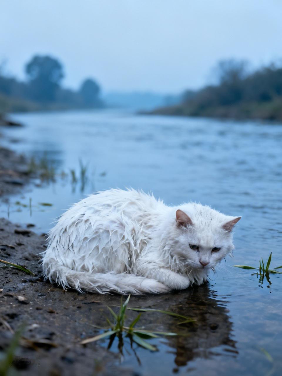 老公把我的大白猫扔了！
     只因猫偷吃了他的零食
他便把猫装进箱子，开车扔