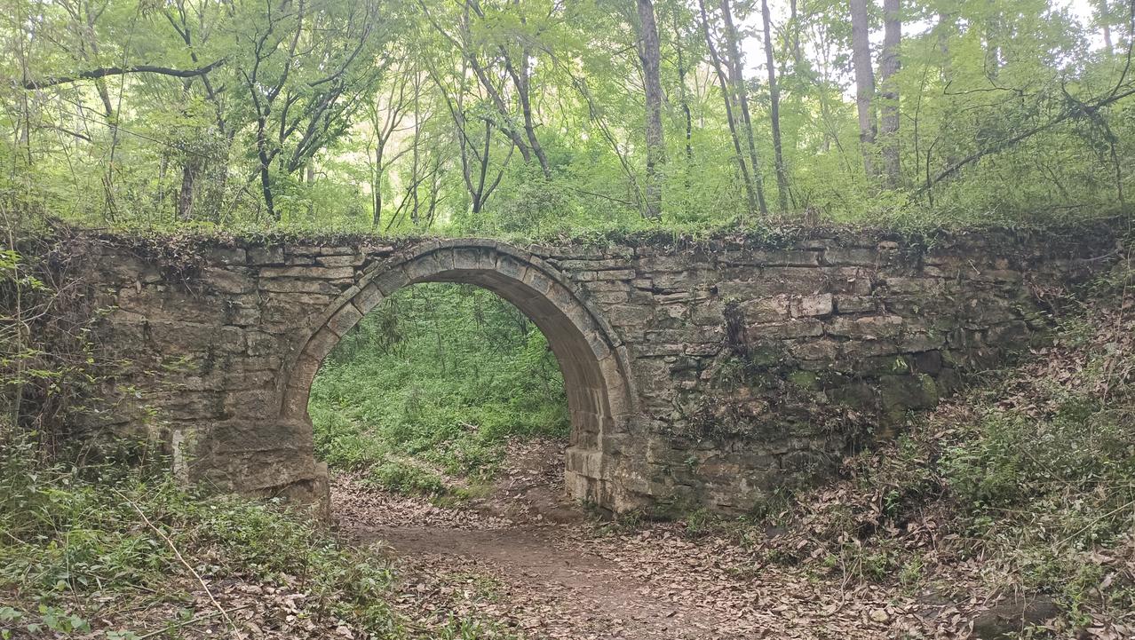 今天去团坊村找百年古桥长沟桥。路上不好走，正在修路。绕行圣境山才找到地方。林子密