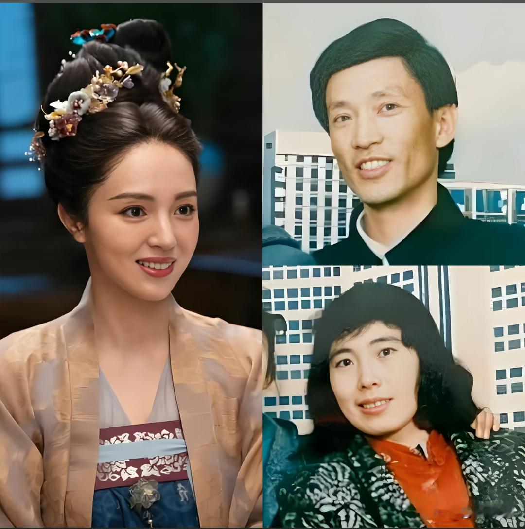 董璇遗传了爸爸的眼睛，妈妈的脸型。她妈妈不丑，只不过那个年代没有化妆而已。发型弄