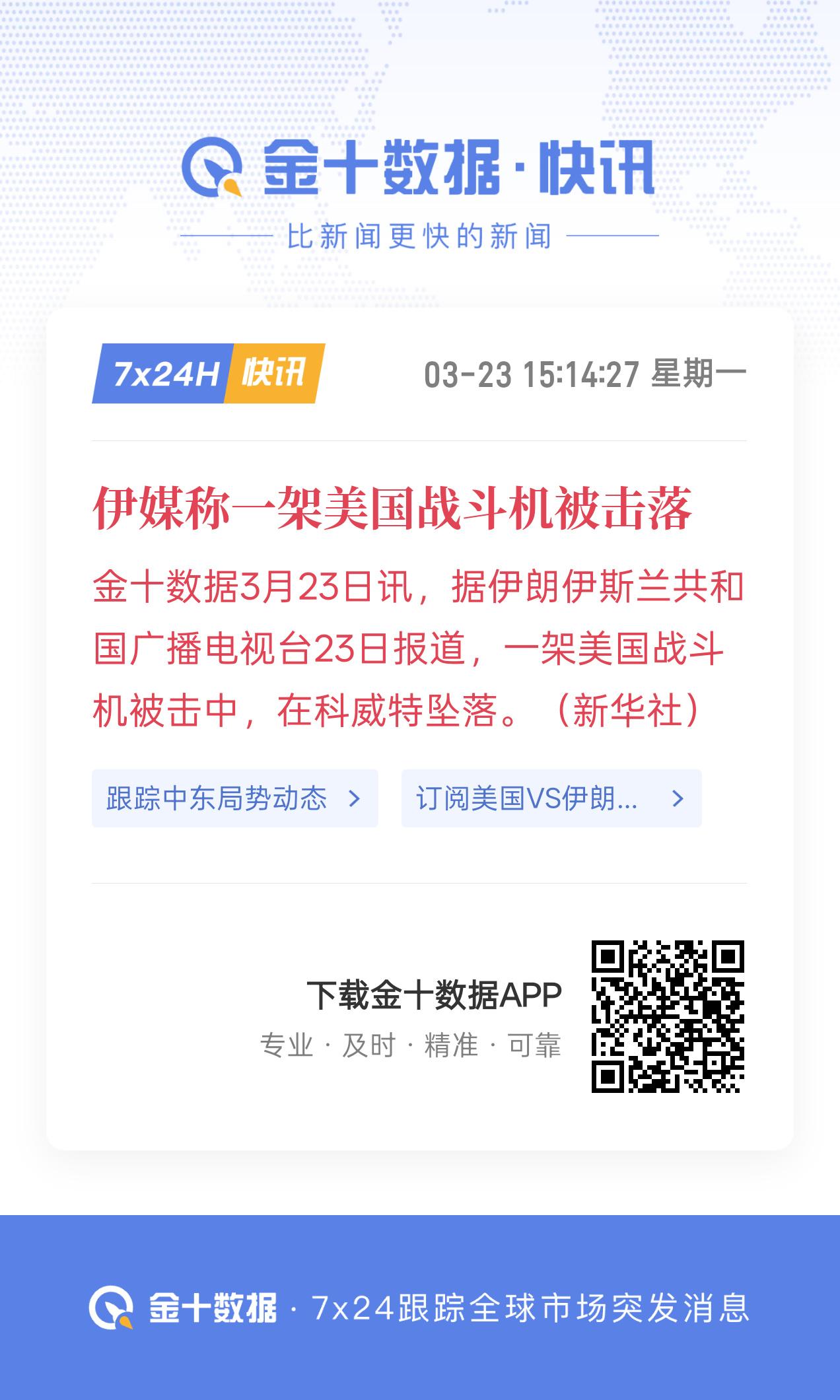 波斯伊媒体宣称，又一架漂亮国战斗机被击落。波斯媒体未明确提及具体机型，外界推测可
