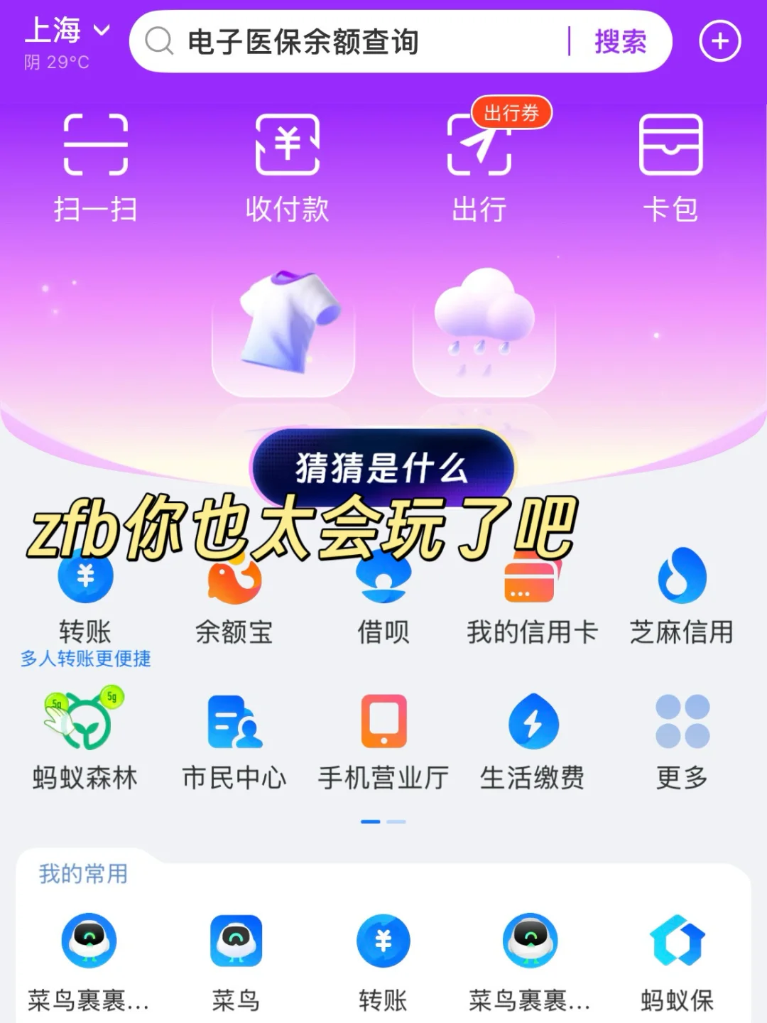 今天在zfb首页“猜猜这是什么”猜了一上午🥲