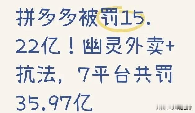 最近“拼多多”摊上事儿啦！被罚款15亿多，准确来说是15.22亿，是15个“小目