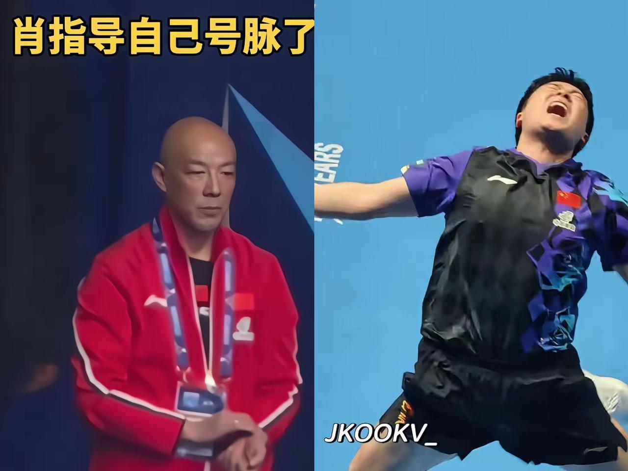 梁靖崑这球赢的，把教练组的心脏都快折腾出来了！3:2逆转张本智和的瞬间，肖战指导