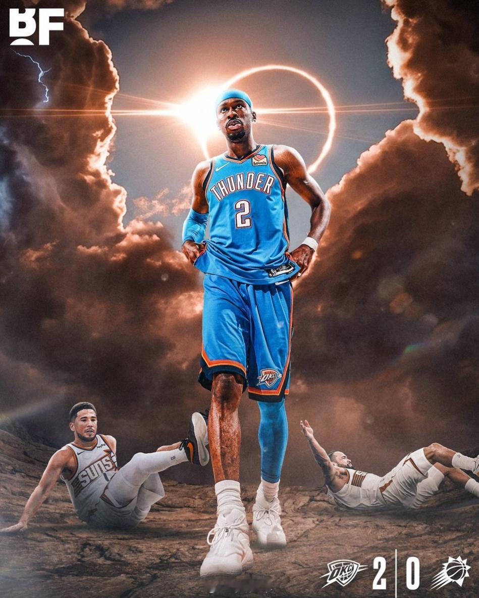 雷霆2比0领先太阳，这轮系列赛可能真是今年最无聊的对决了，太阳看起来一点机会都没