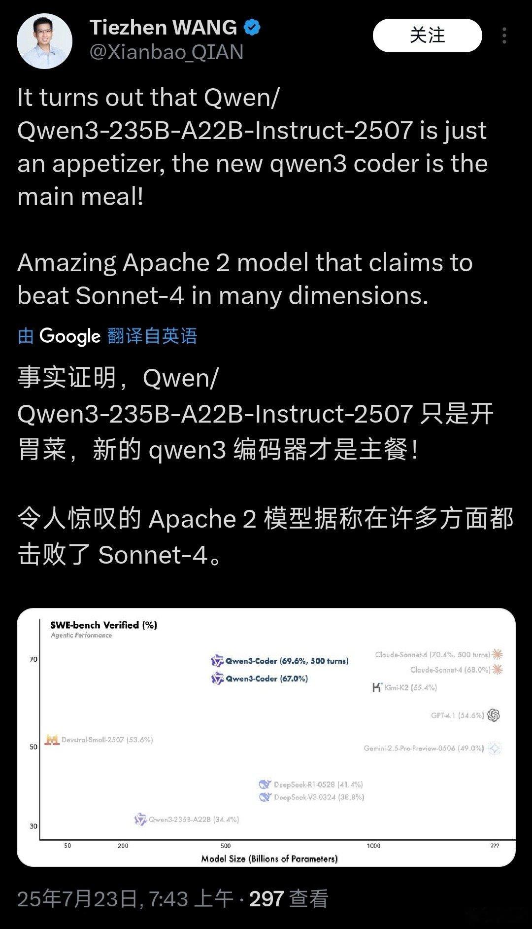 阿里发布Qwen3-Coder 就在今天，阿里发布了Qwen3-Coder。基本