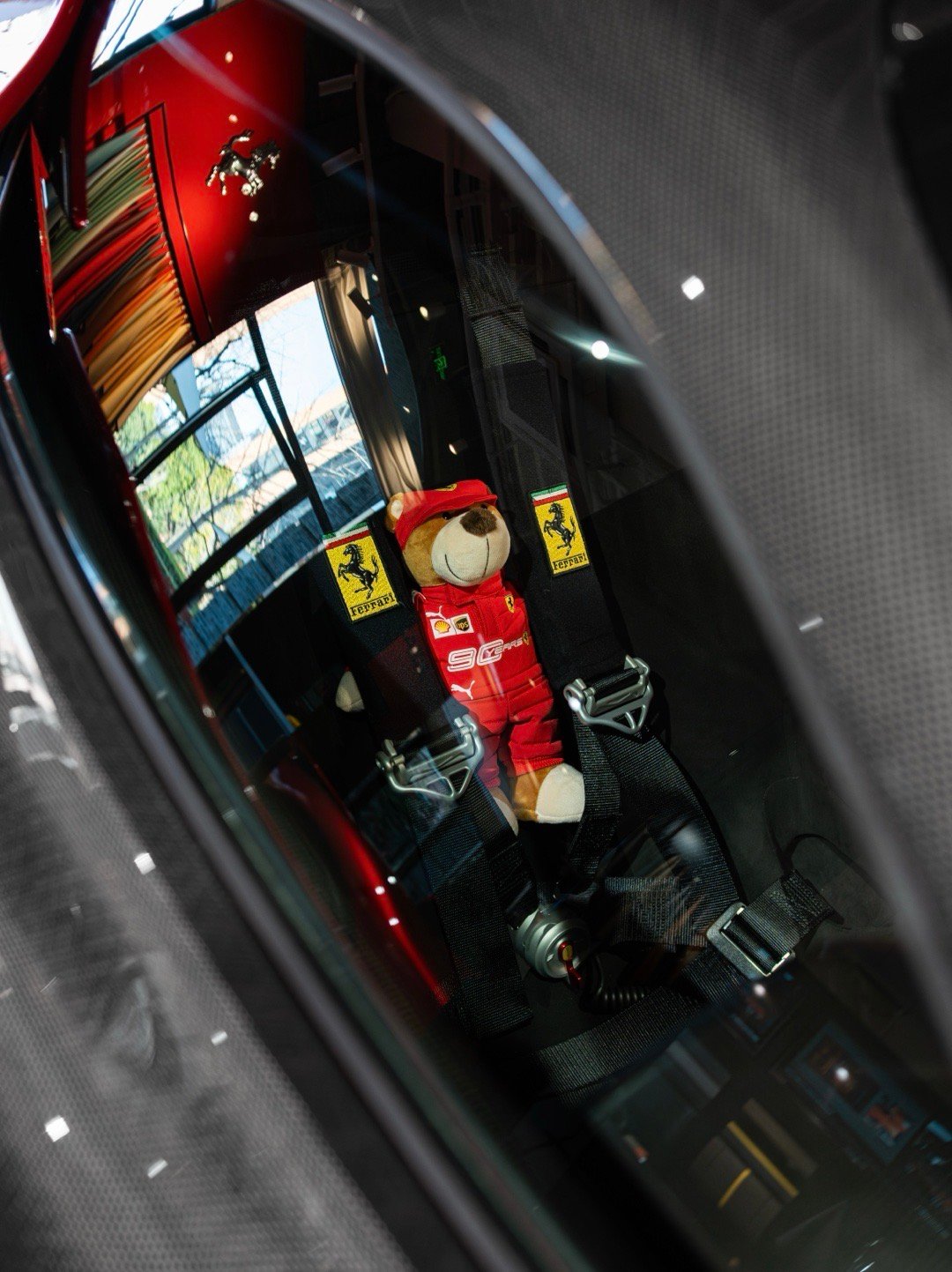 这个小熊也太可爱了主要他的座驾还是马王f80汽车法拉利f1法拉利