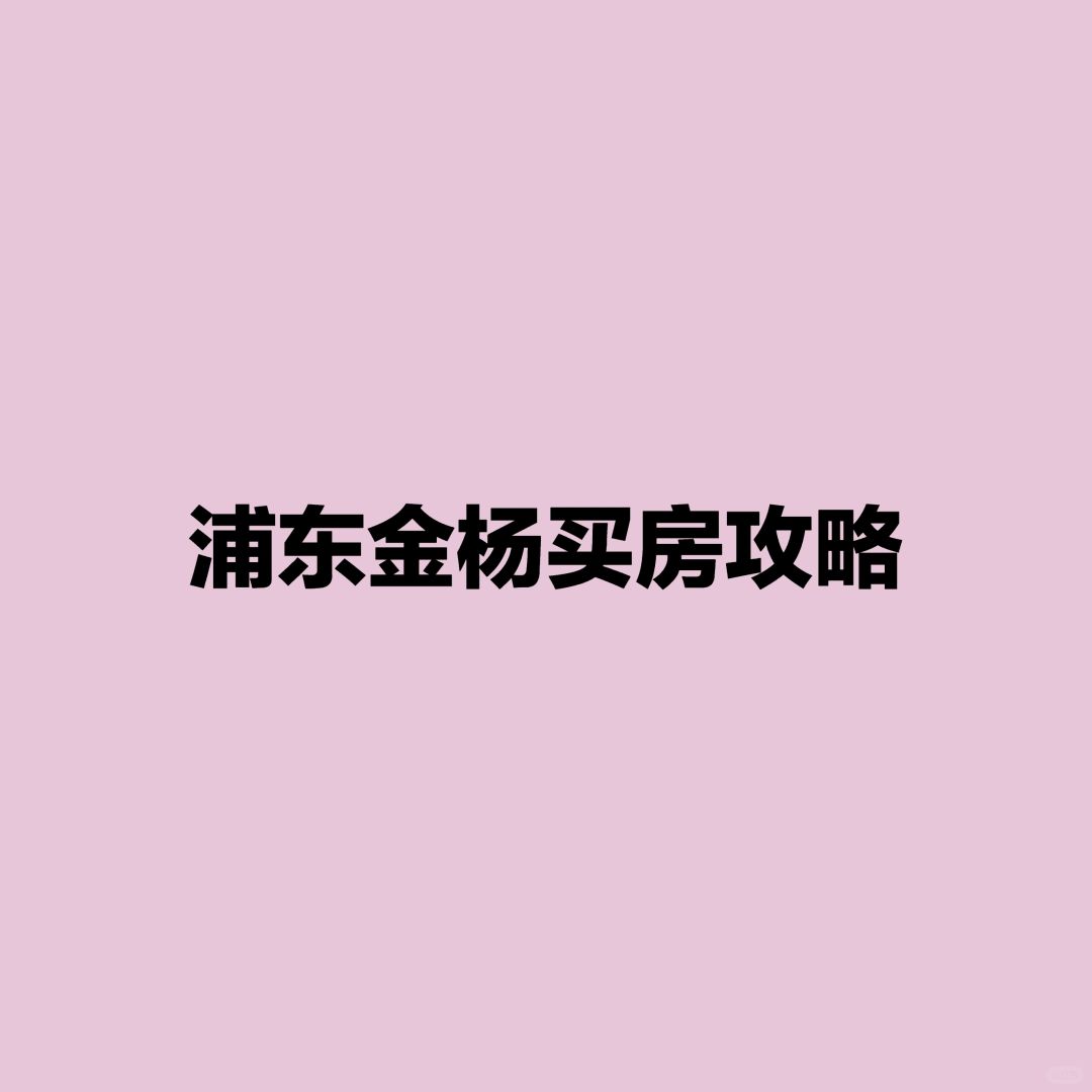 上海买房攻略:金杨