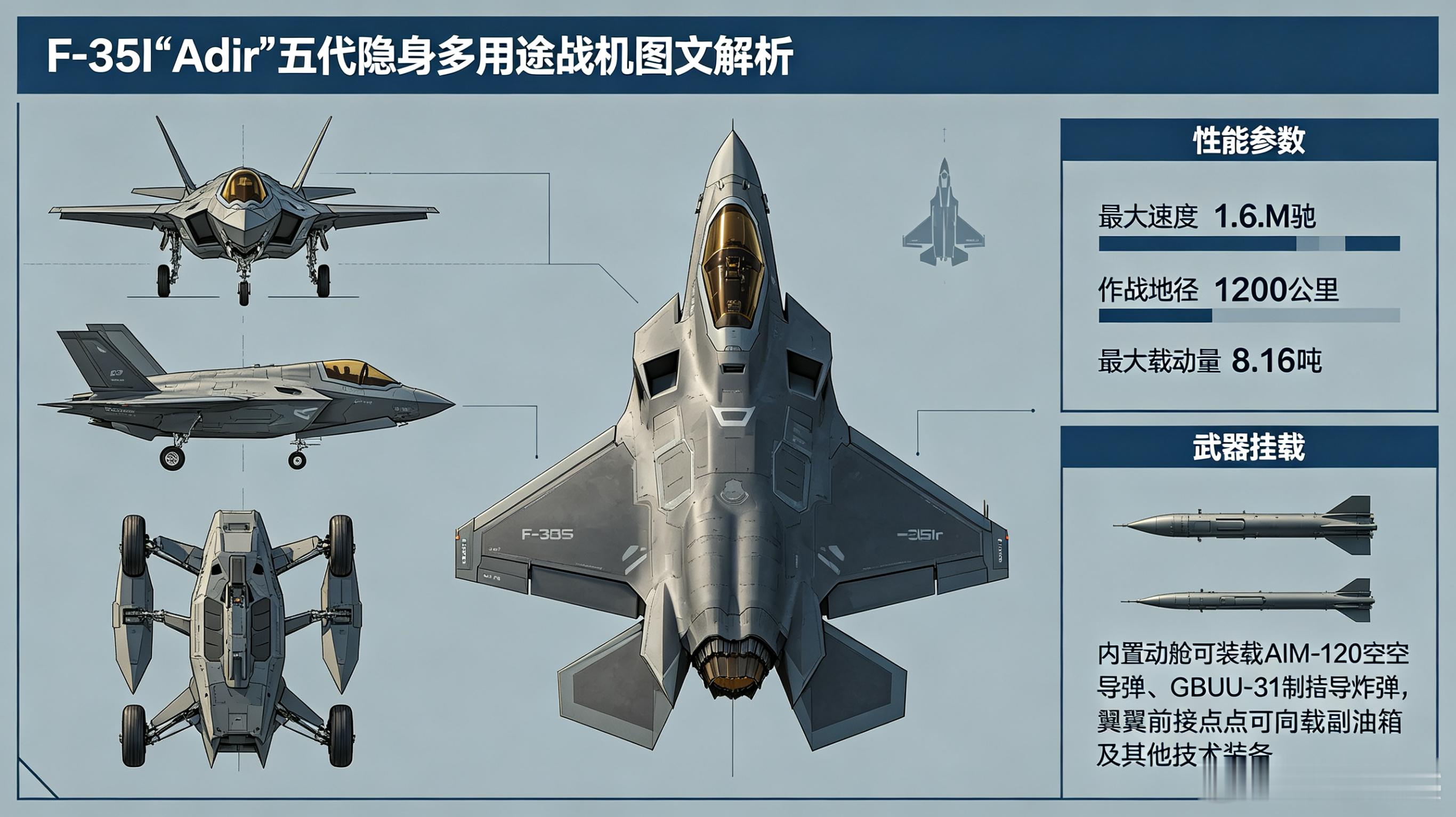每天认识一件兵器——F-35I“Adir”隐身多用途战机今天聊聊以色列空军的“定