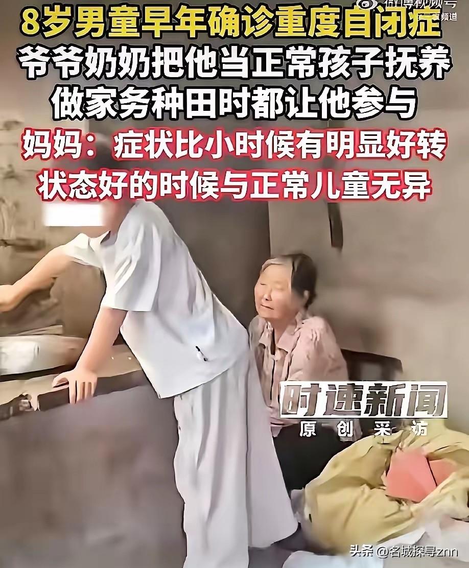 太感动啦！安徽8岁男孩被确诊重度自闭症，没钱做专业康复，85岁的爷爷和75岁的奶