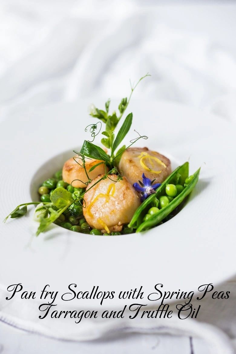 煎扇贝配龙蒿 松露豌豆酱 ｜Scallop 🌊