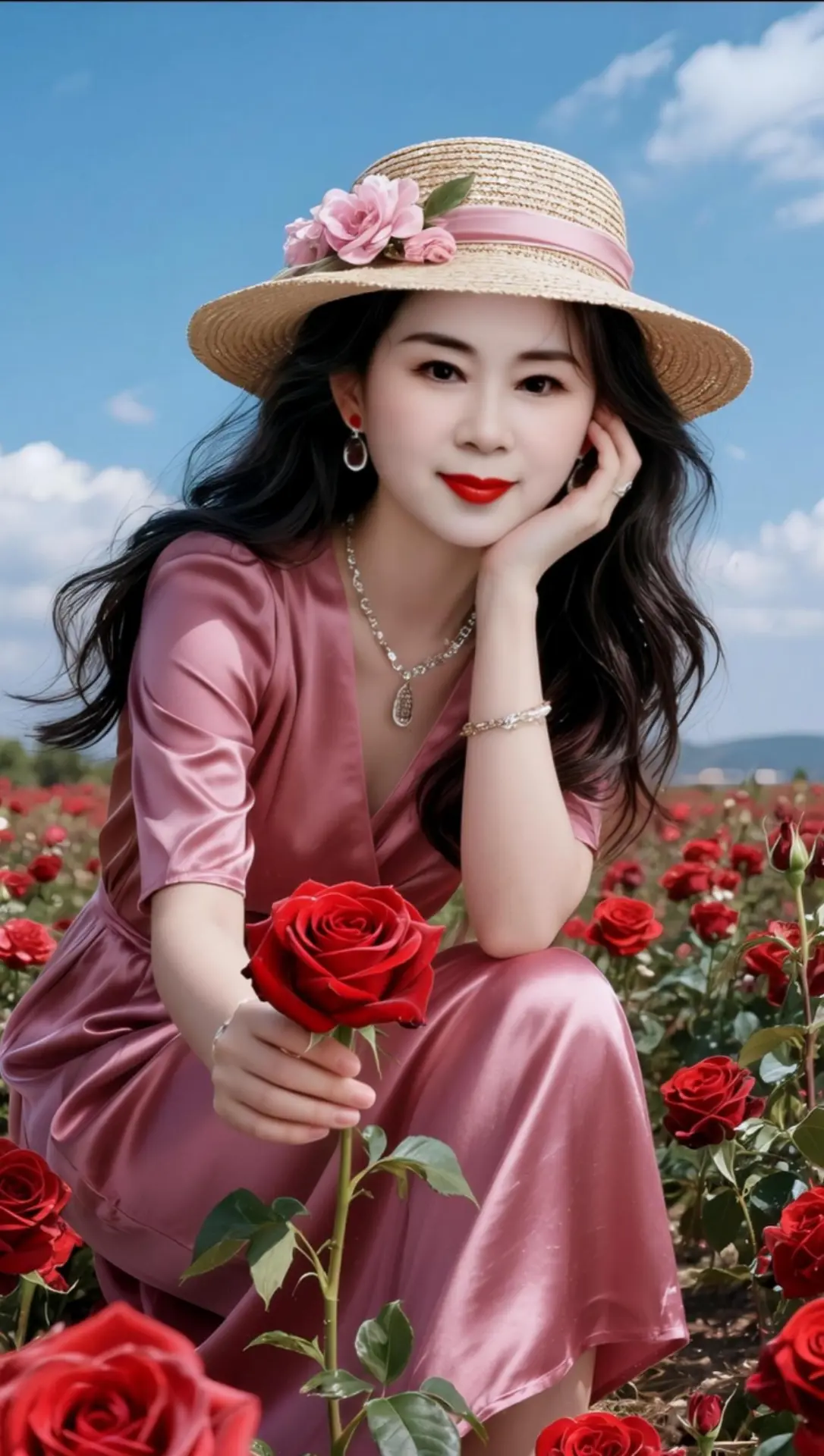 AI玫瑰田园照 ai创作