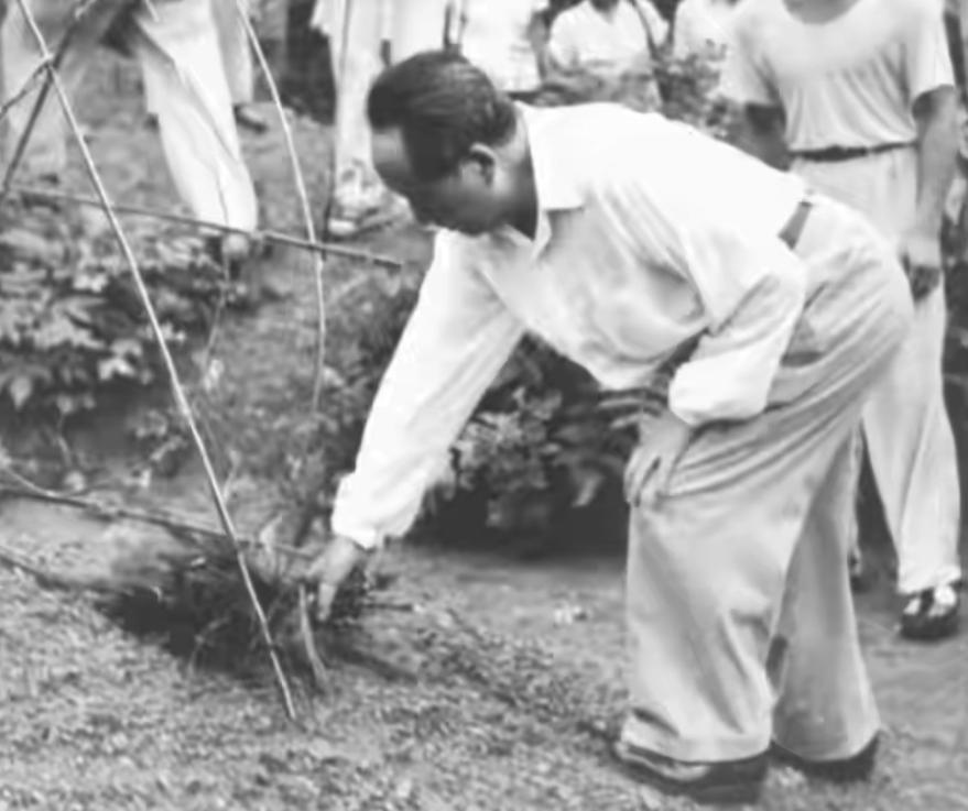 1959 年，毛主席回韶山，得知堂弟被划为富农竟不让见面，当场怒问:“他是富农又