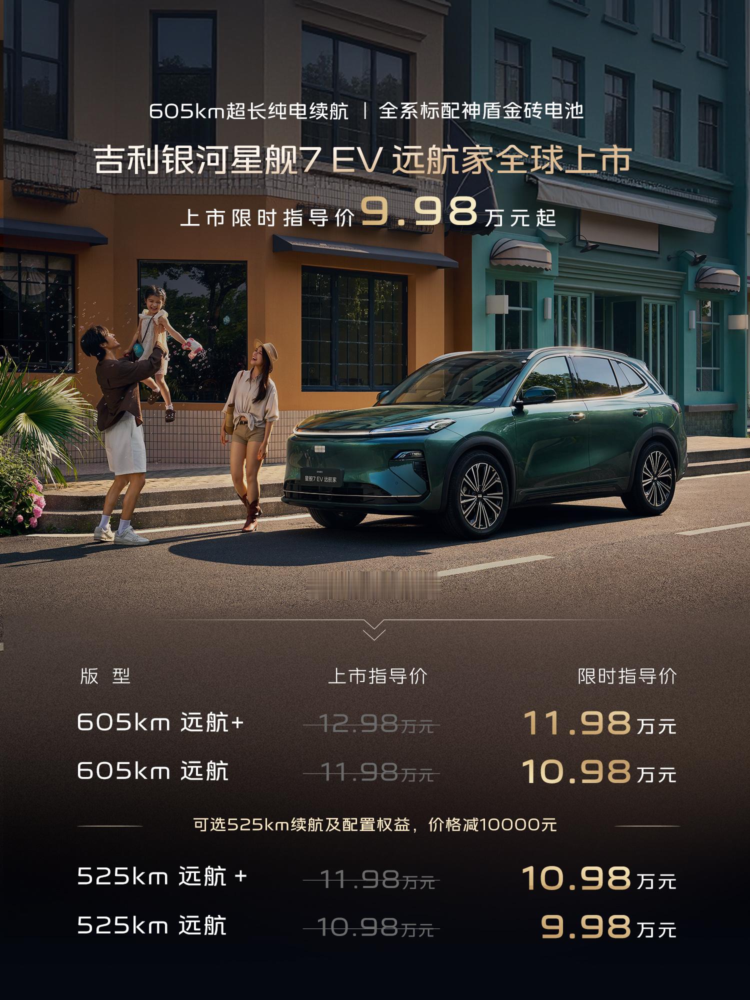 吉利银河星舰7 EV远航家，聚焦普通家庭买纯电的核心痛点——续航虚、补能烦、空间
