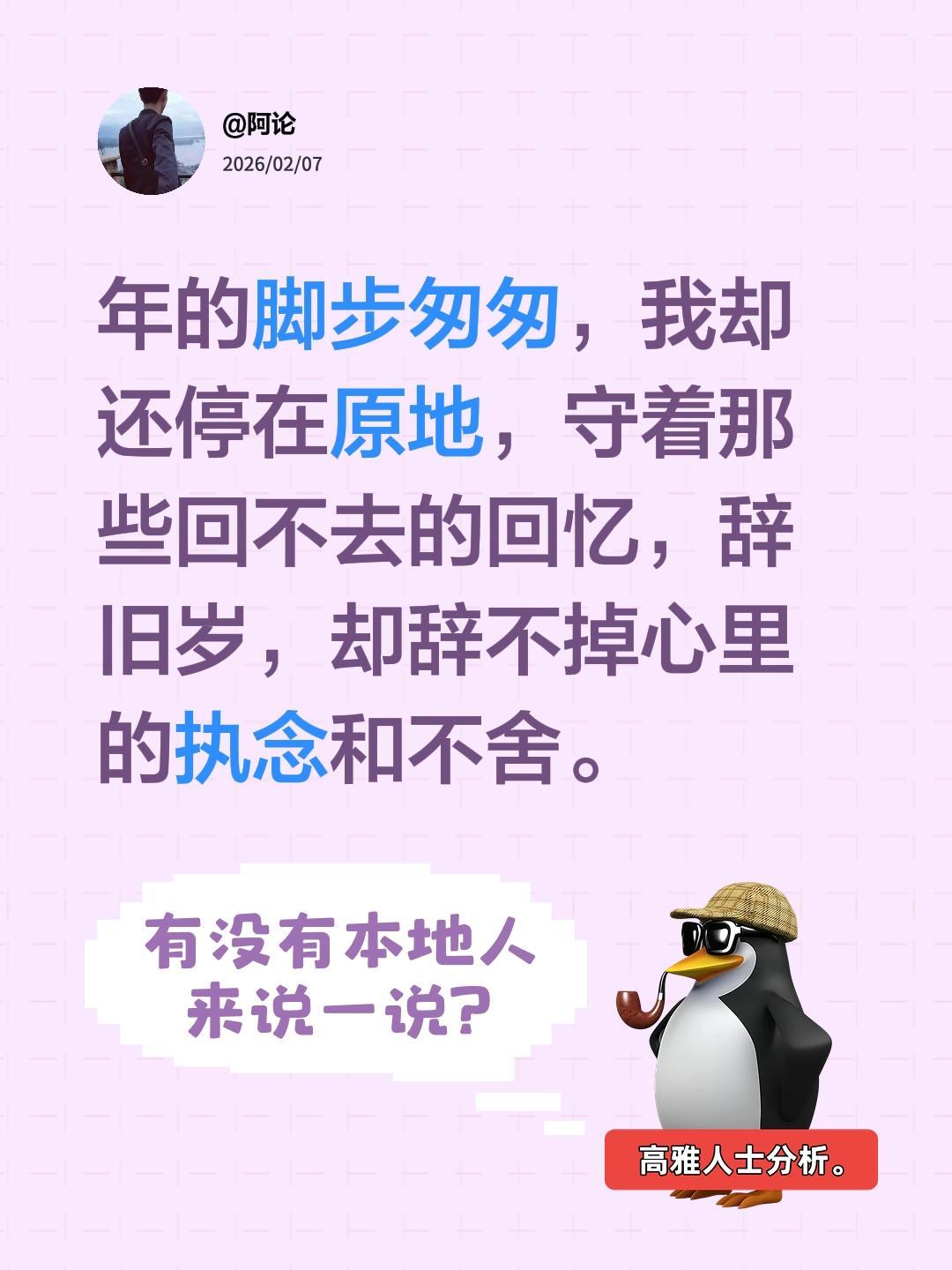 年的脚步匆匆，我却还停在原地，守着那些回不去的回忆，辞旧岁，却辞不掉心里的执念和