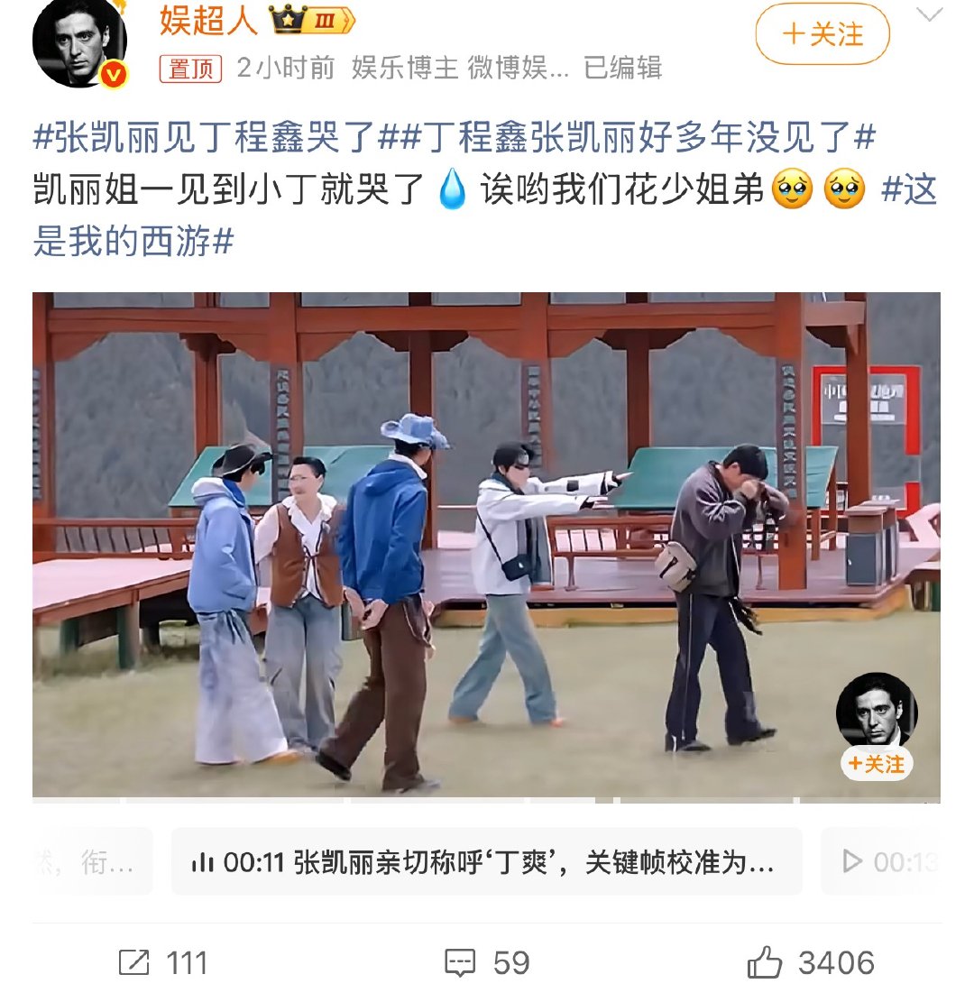 评论区能一键召唤微博智搜了刚刚刷到张凯丽见丁程鑫哭了的rs，我在评论区问了一下为