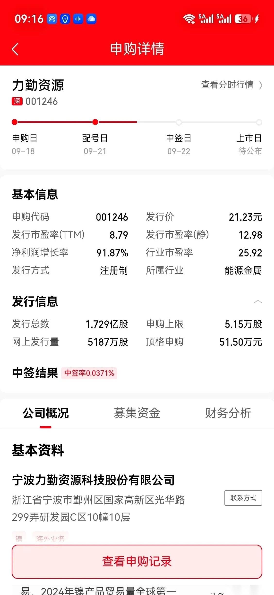 最近打新圈风风火火，都在传只要给“力勤资源”这只新股顶格申购，就绝对是百分百必中