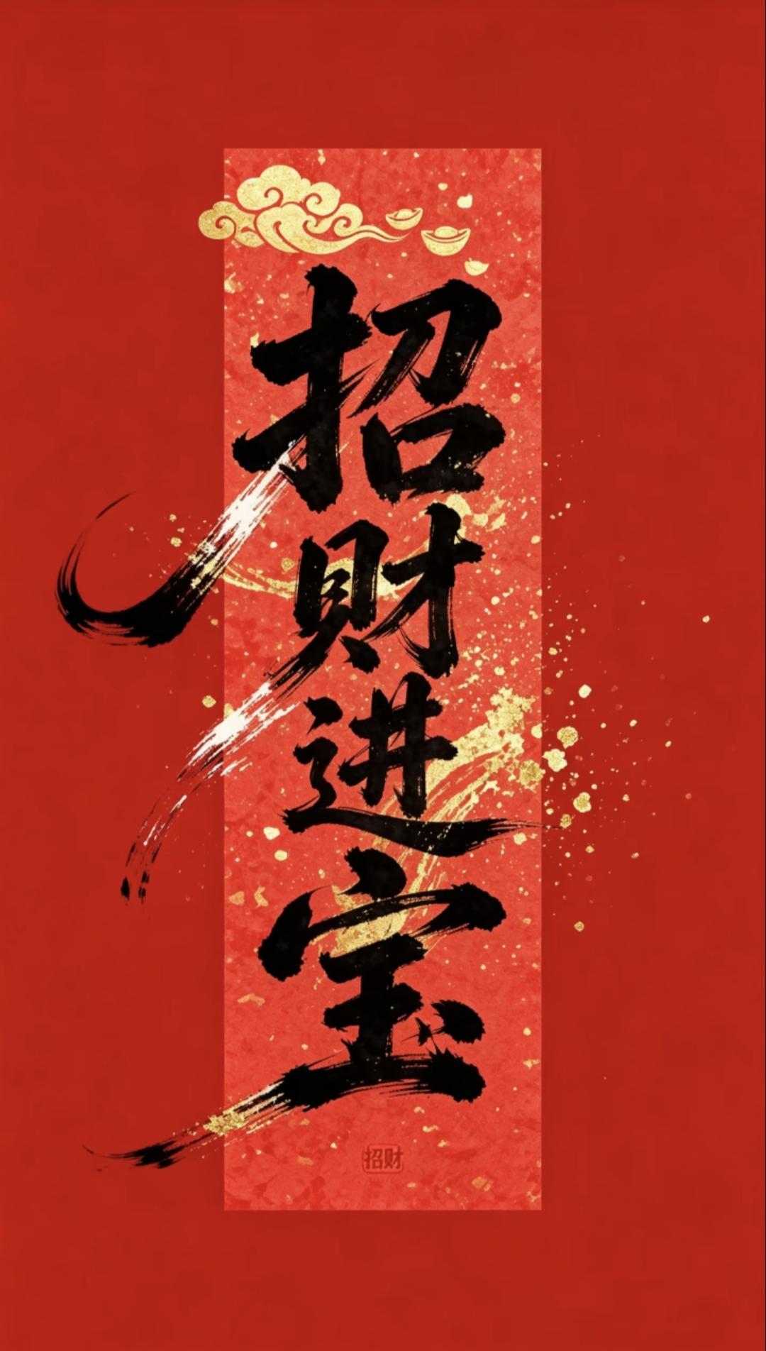 ​财运亨通如潮涌，福气盈门喜满堂，万事顺遂皆如愿，安康喜乐永绵长。传统文化 传递