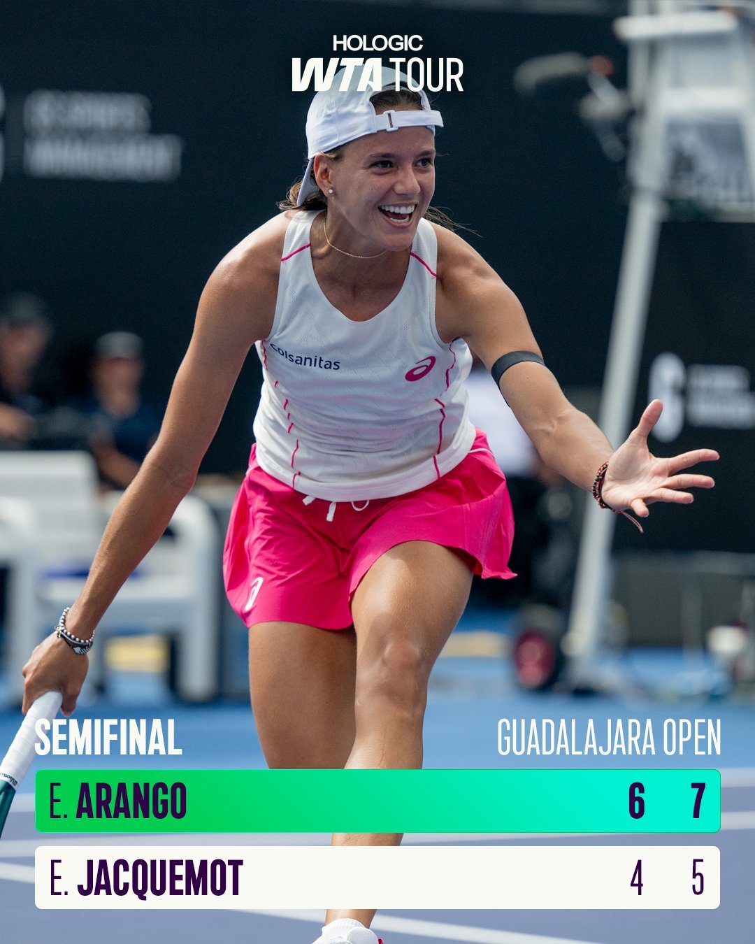 WTA500瓜达拉哈拉决赛阵容产生：阿朗戈以6-4、7-5击败雅克莫，不失一盘闯