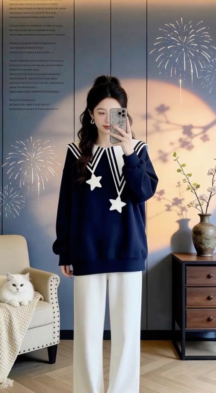 宽松显瘦卫衣休闲百搭洋气减龄谁穿谁好看