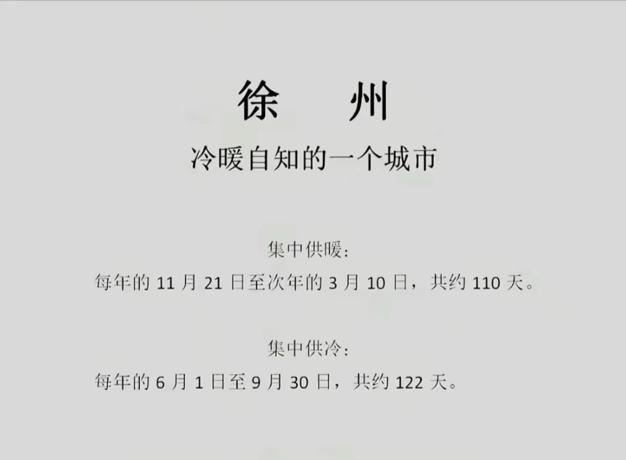 徐州一个既供暖又供冷的城市