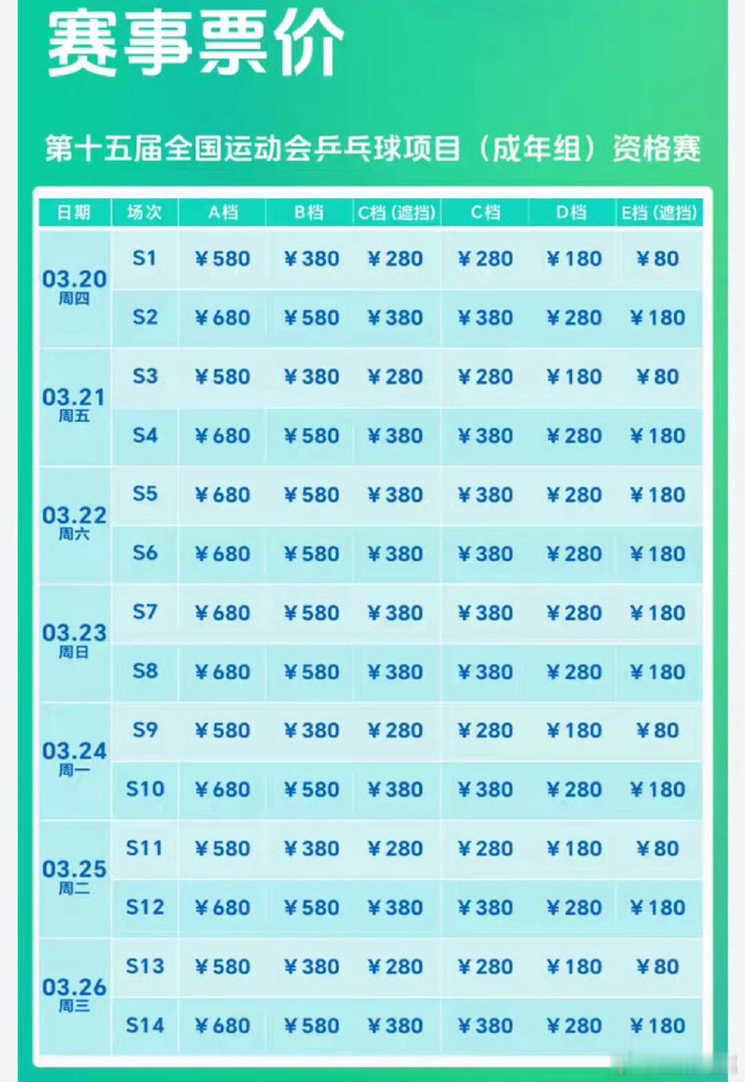 票务专用楼！！！2025第十五届全运会乒乓球项目（成年组）此楼是出🎫收🎫换?