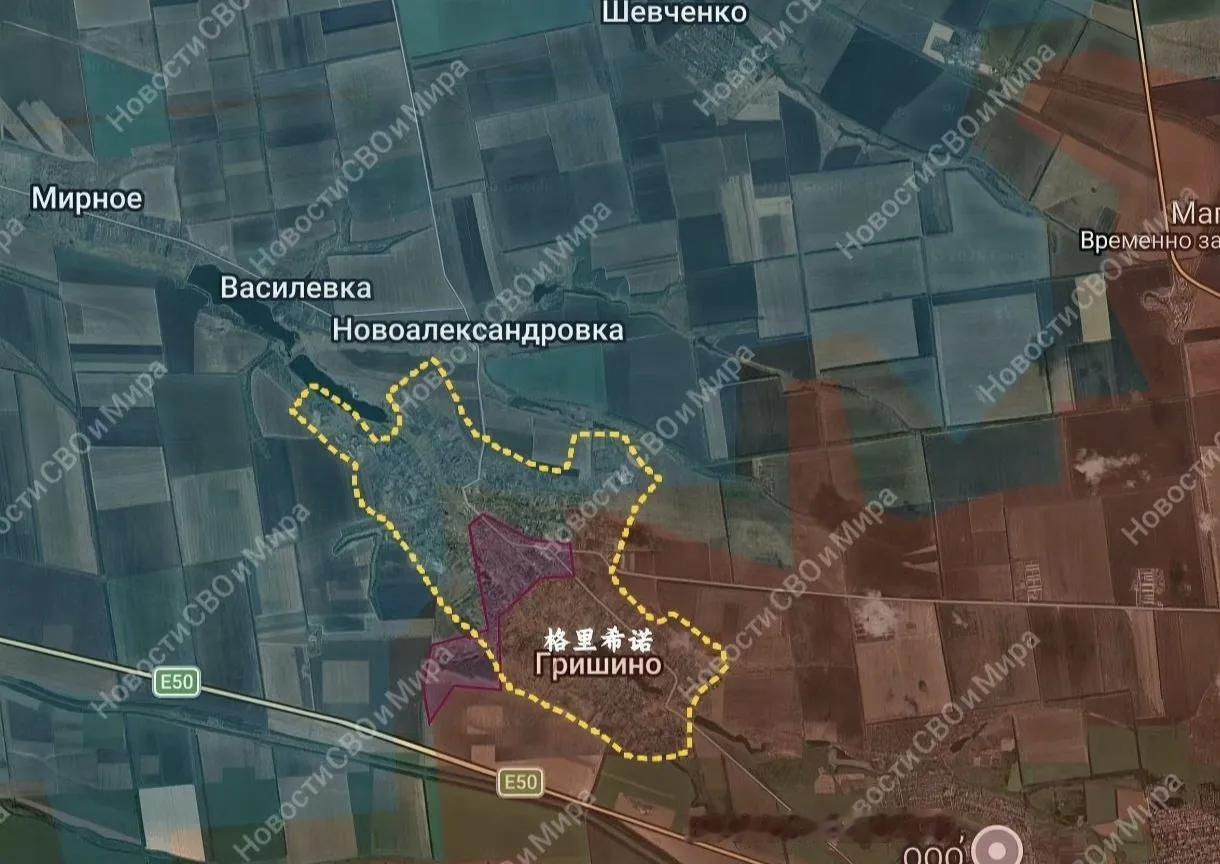 俄军中部集群在格里希诺的进展——从镇子中心推进，继续占领剩余的镇子区域。
在格里