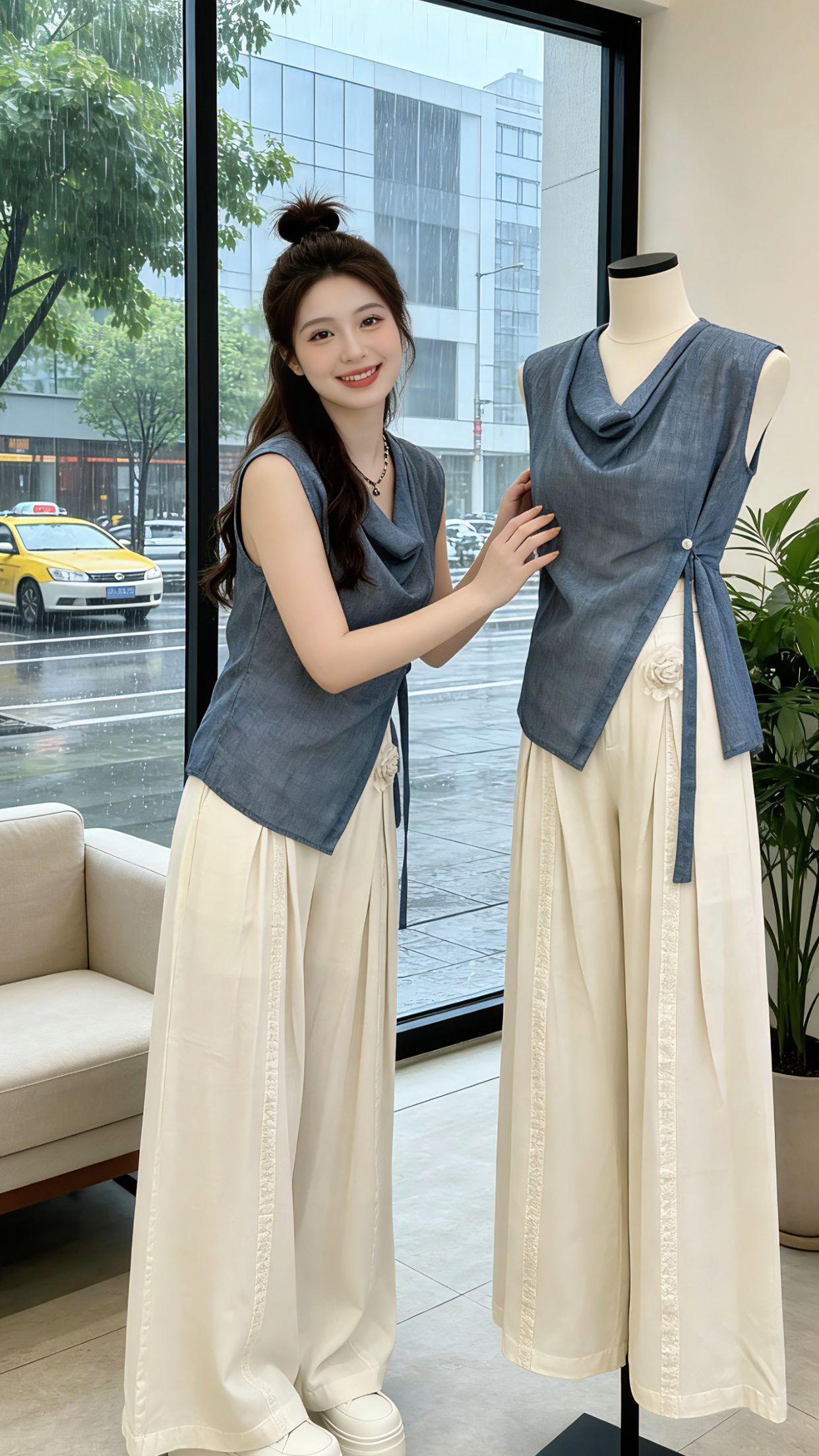 从室内逛店到林间漫步，再到海边度假，这套老钱风套装承包了我整个夏天的出行。荡领无