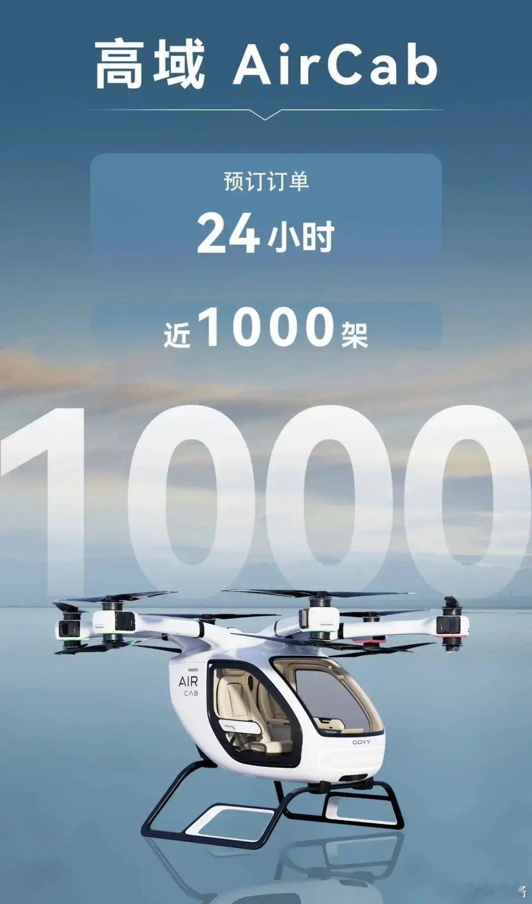 AIRCAB在香港首秀，24小时预订订单1000架我都说，这是新势力造飞机宣传方