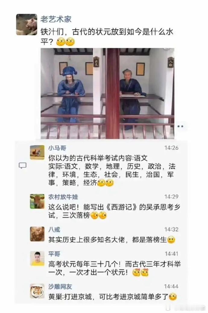 古代的状元放到如今是什么水平？​ ​​​