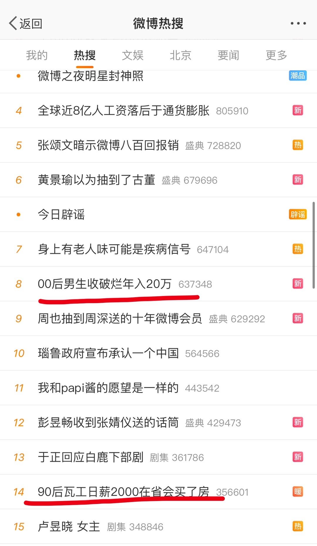 服了，热搜咋回事？昨天说送外卖3年赚100多万，今天说收破烂年入20，当瓦匠日入