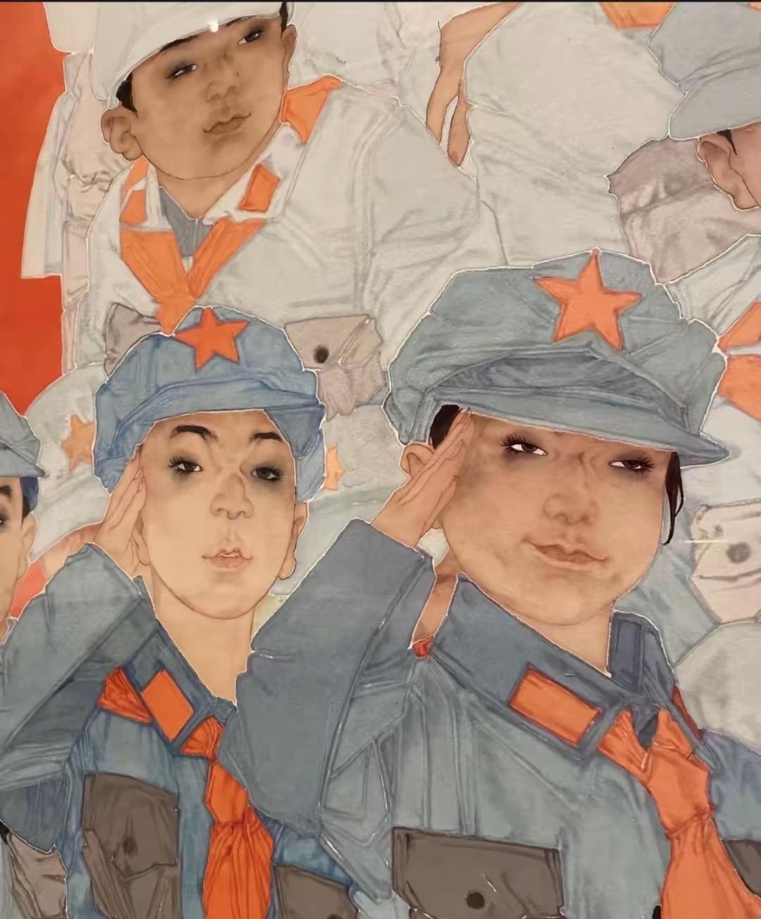 这是知名画匠刘祥鹏的画作。
他怎么有这么大的胆子，敢于丑化我们先辈，红军战士？