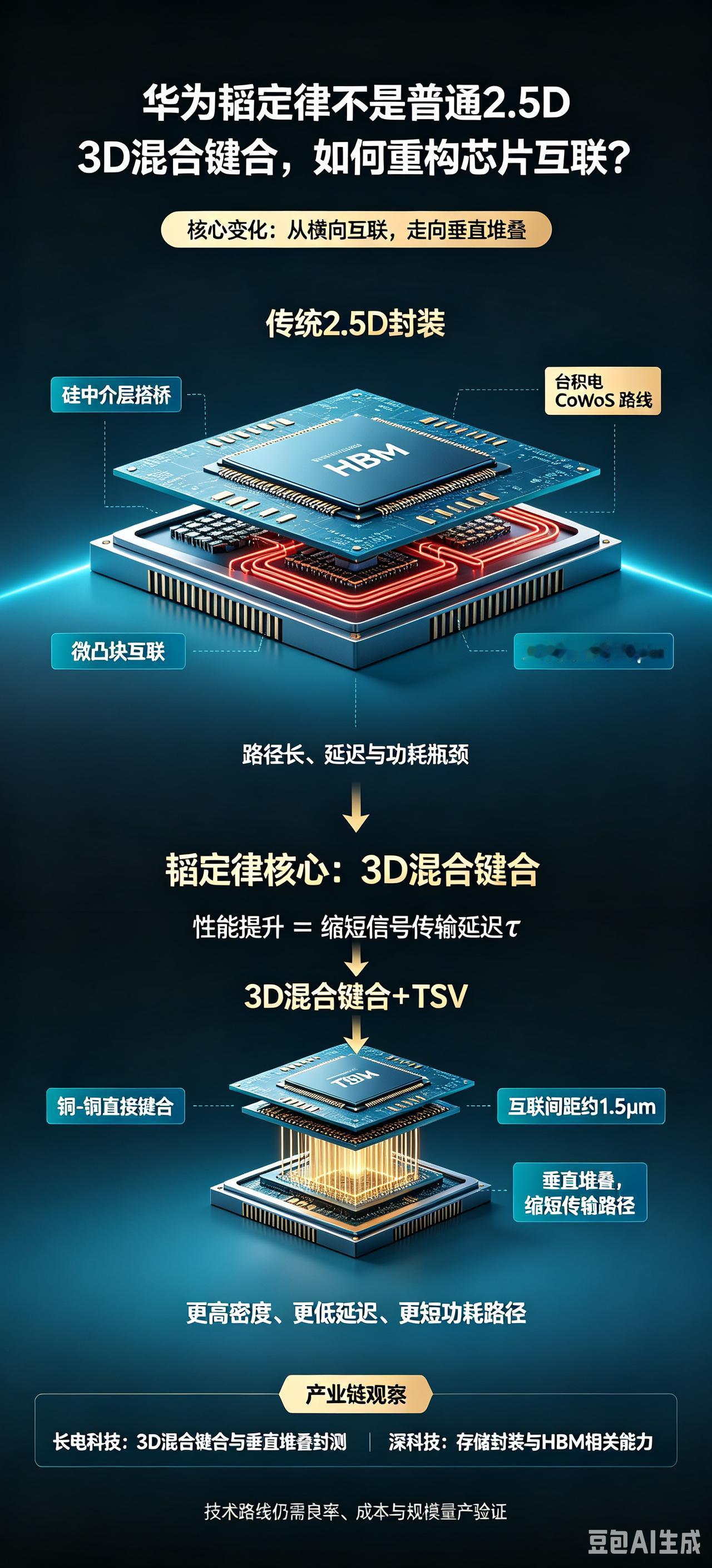 绕开EUV！华为韬定律3D混合键合是什么？封测赛道两大核心标的梳理
 
很多投资