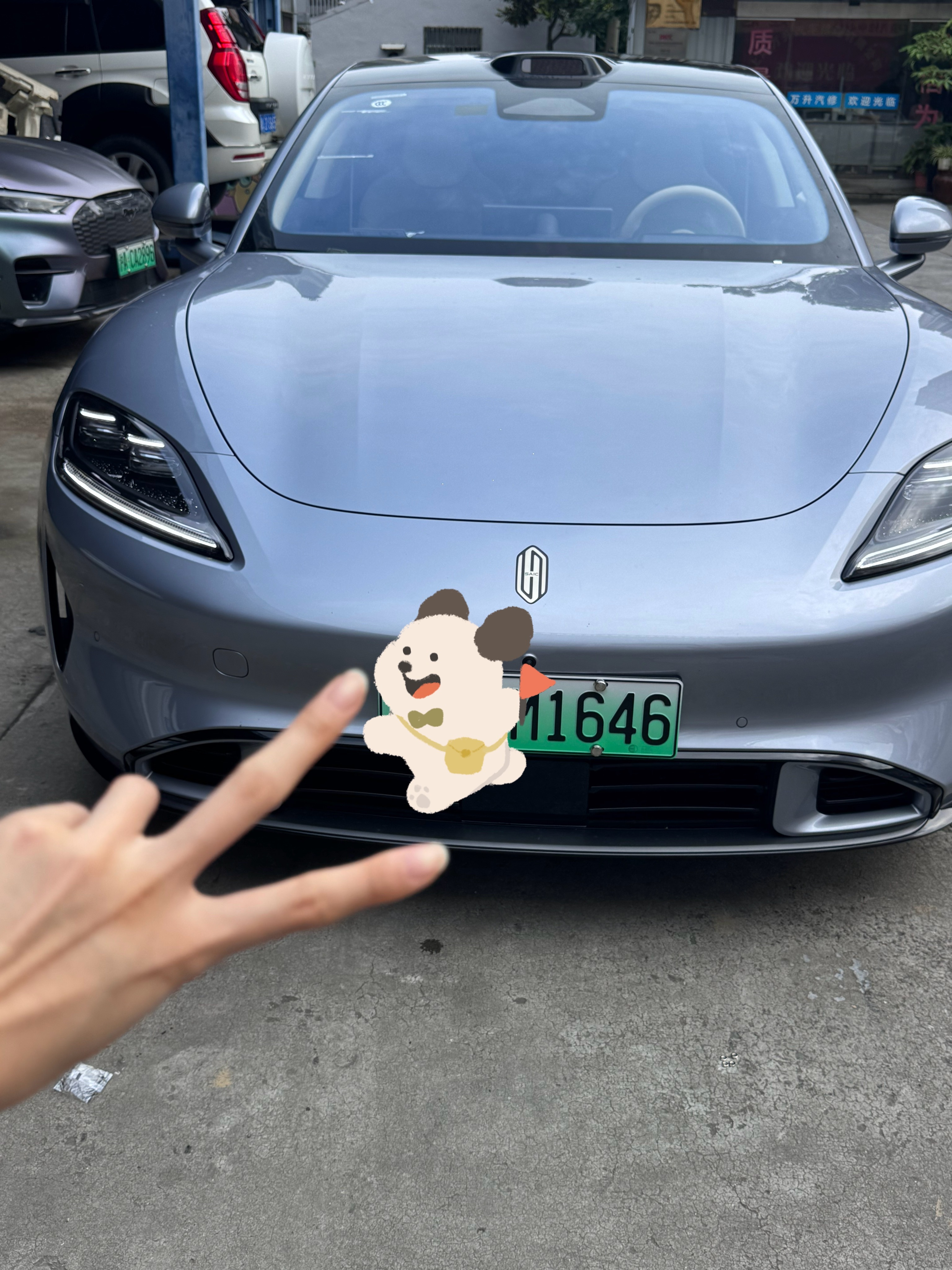端午最后一天啦！带小苹果来给我的尚界Z7上牌啦！这车牌怎么样话说大家今天都玩回来
