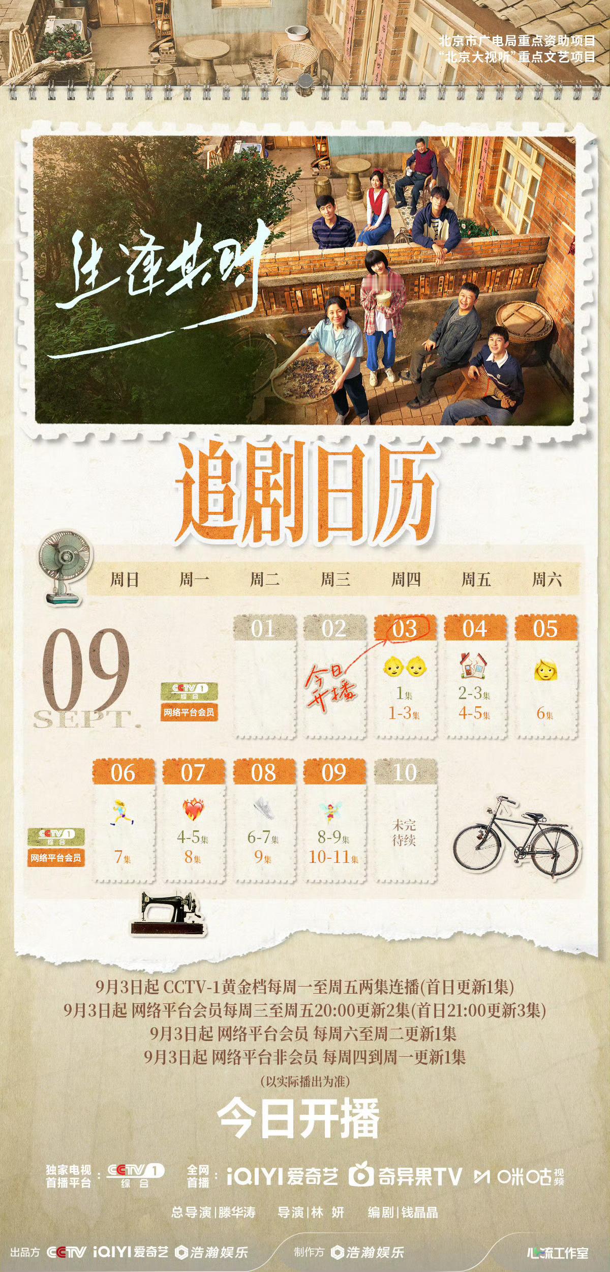 看完三集生逢其时了 可看 挺不错的一开始就是介绍两家人关系特别好 又因为一户人家
